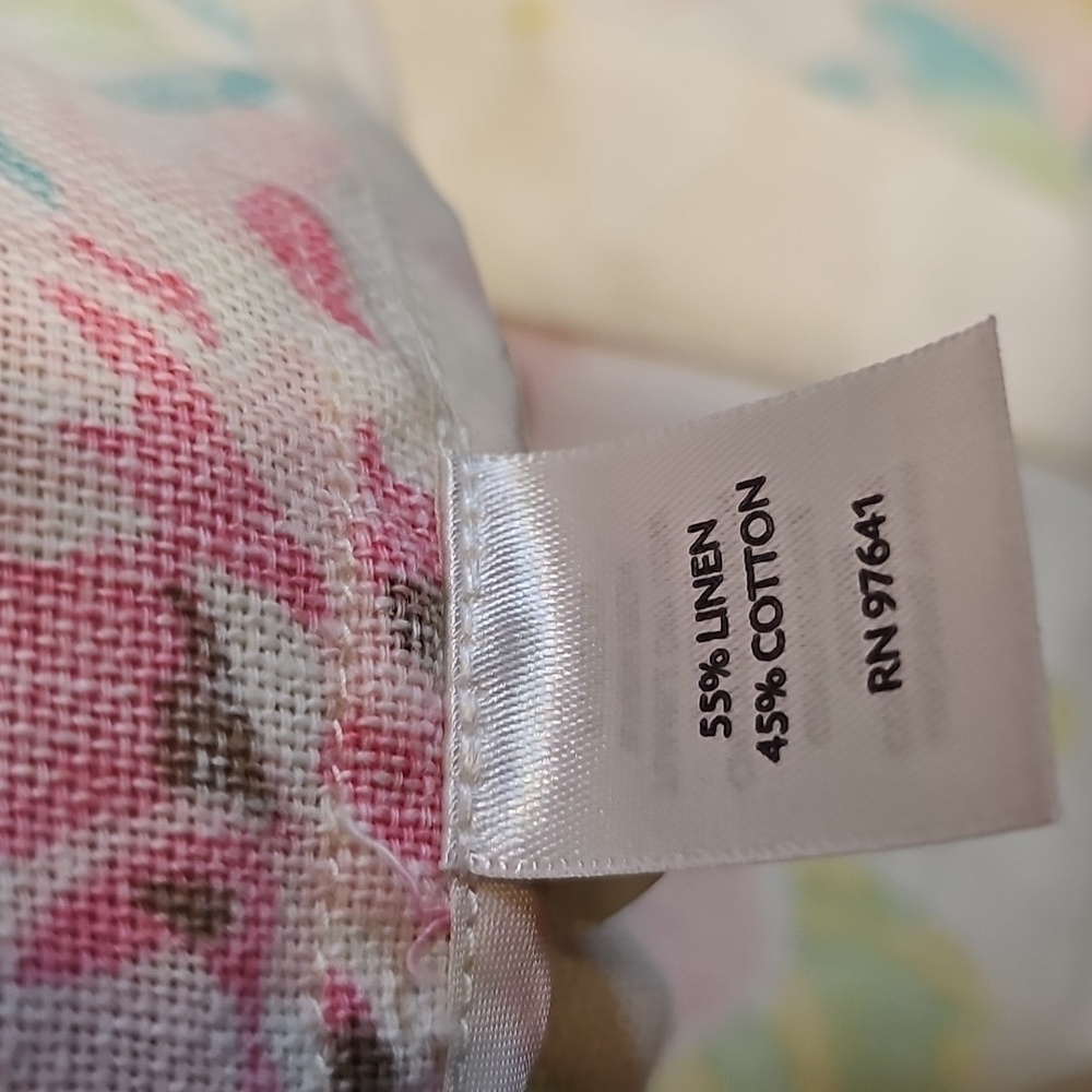 J. Jill Womens Linen/Cotton Off White Pastels Floral Smock Jacket Small Petite - Picture 6 of 8